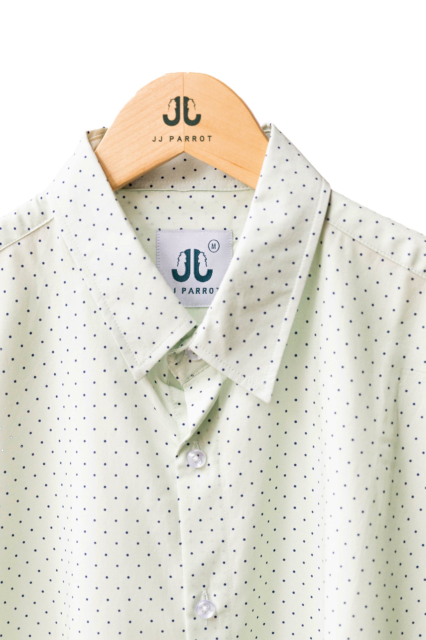 Sea Foam Navy Polka Dot Short Sleeve Button Down