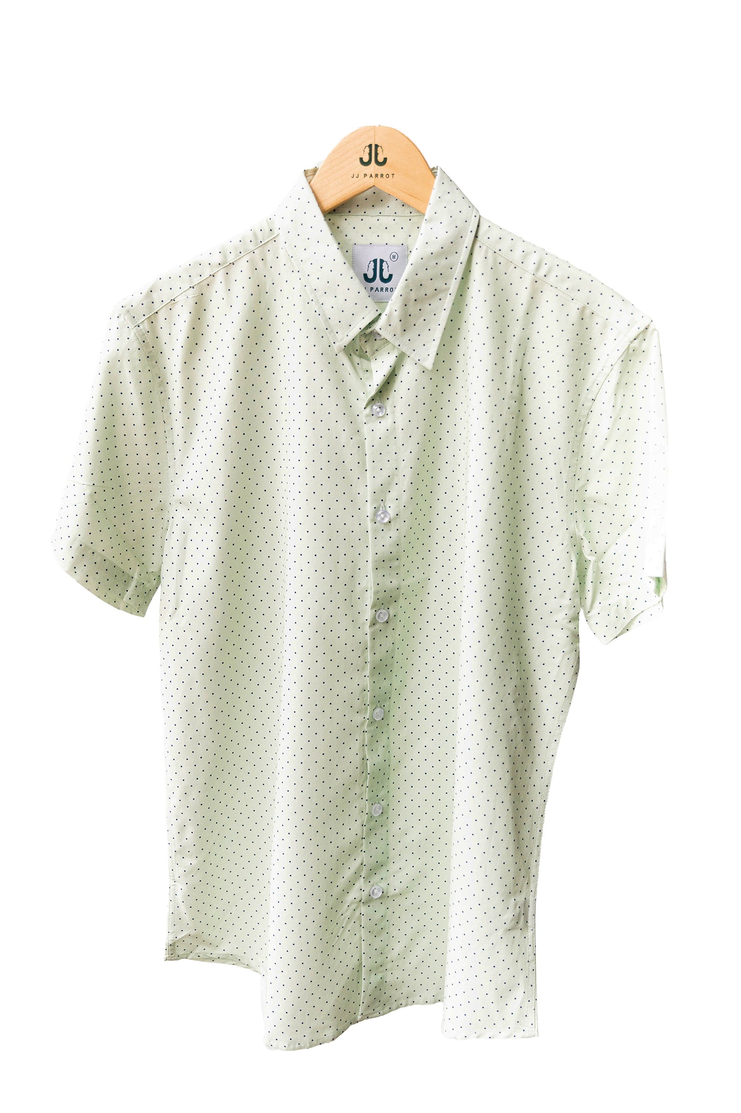 Sea Foam Navy Polka Dot Short Sleeve Button Down