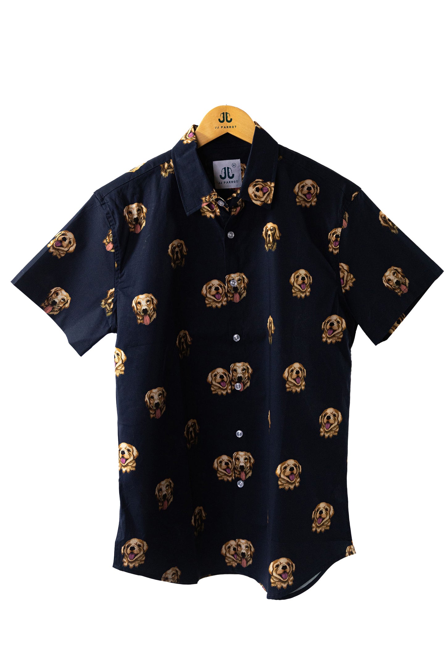 
                  
                    "The Golden One" Navy Short Sleeve Button Down
                  
                