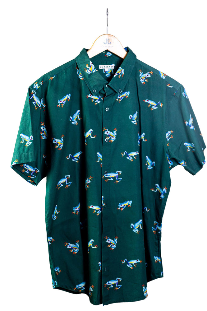 
                  
                    "Leap Frog" Green Short Sleeve Button Down
                  
                