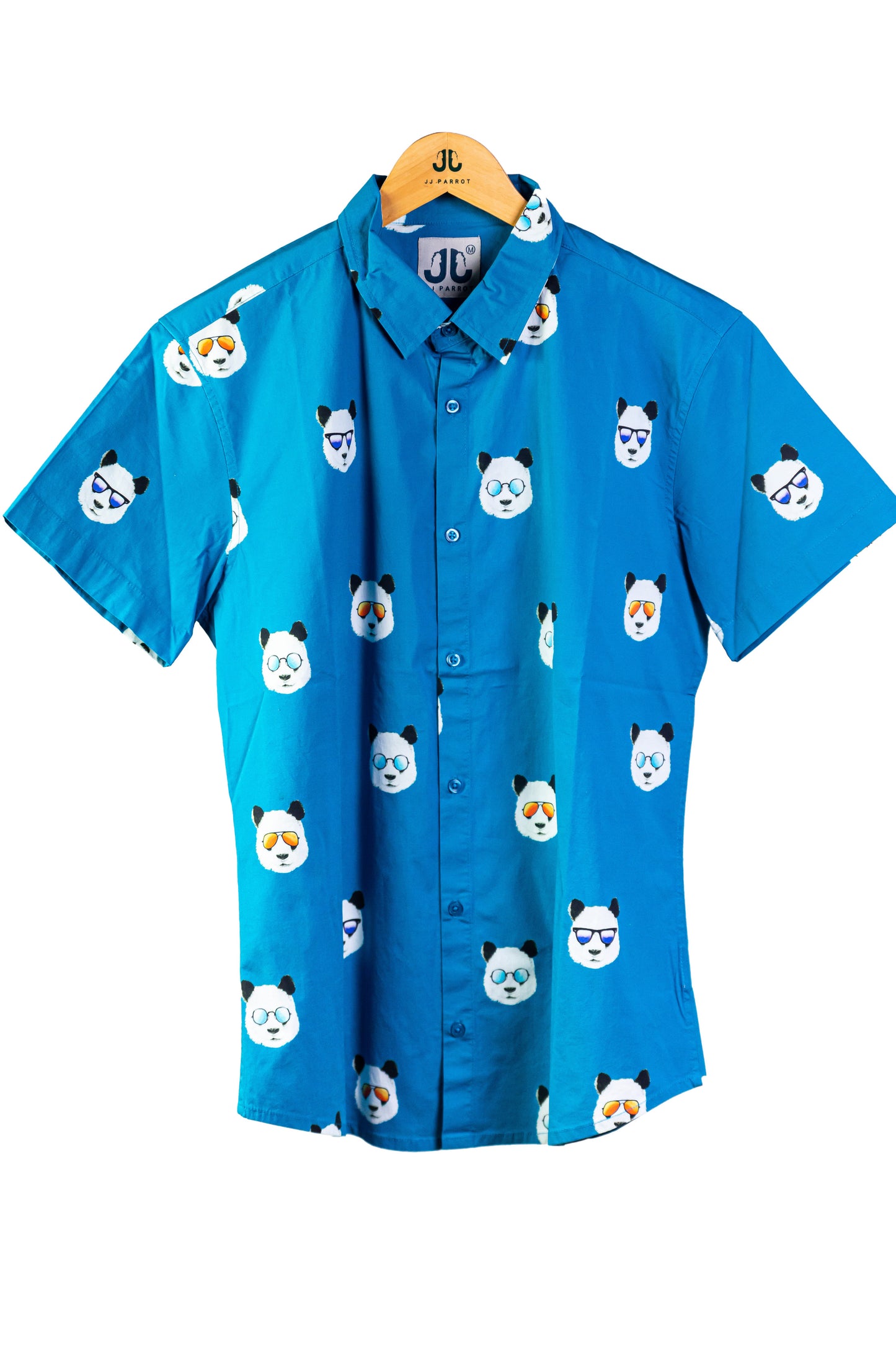 
                  
                    "Chill Panda" Blue Short Sleeve Button Down
                  
                