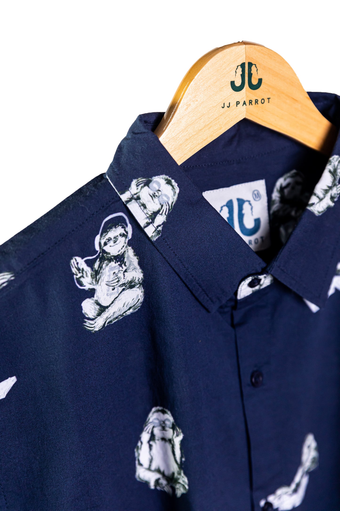 
                  
                    "Soiree Sloth" Navy Short Sleeve Button Down
                  
                