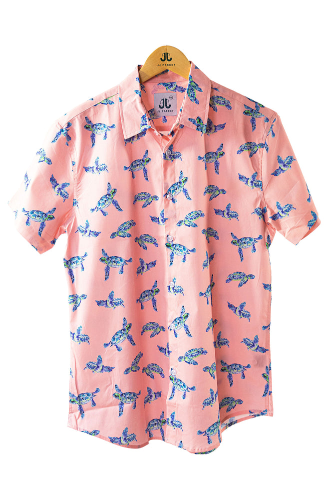 
                  
                    "I Like Turtles" Pink Short Sleeve Button Down
                  
                