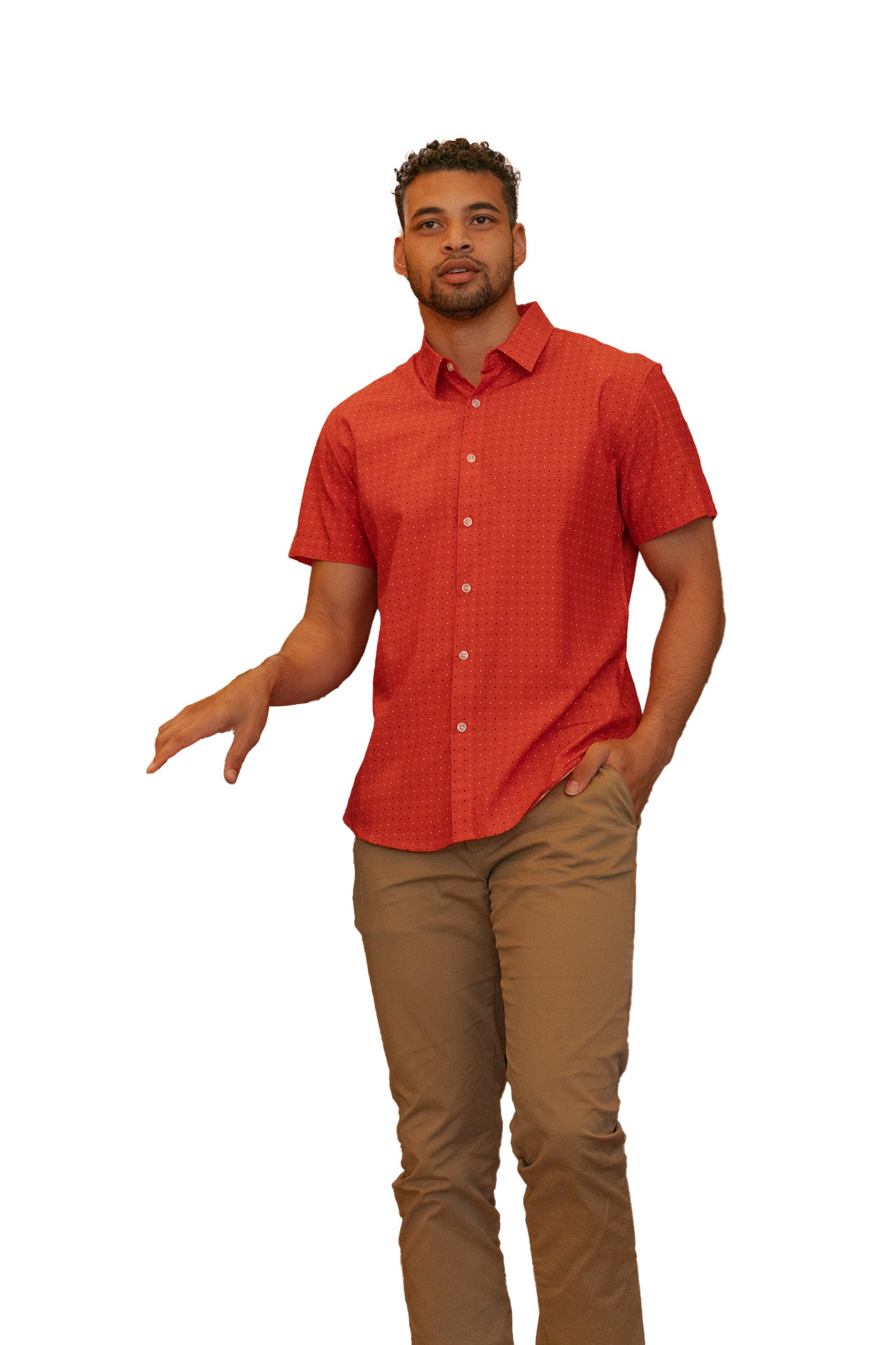 
                  
                    Red Polka Dot Short Sleeve Button Down
                  
                