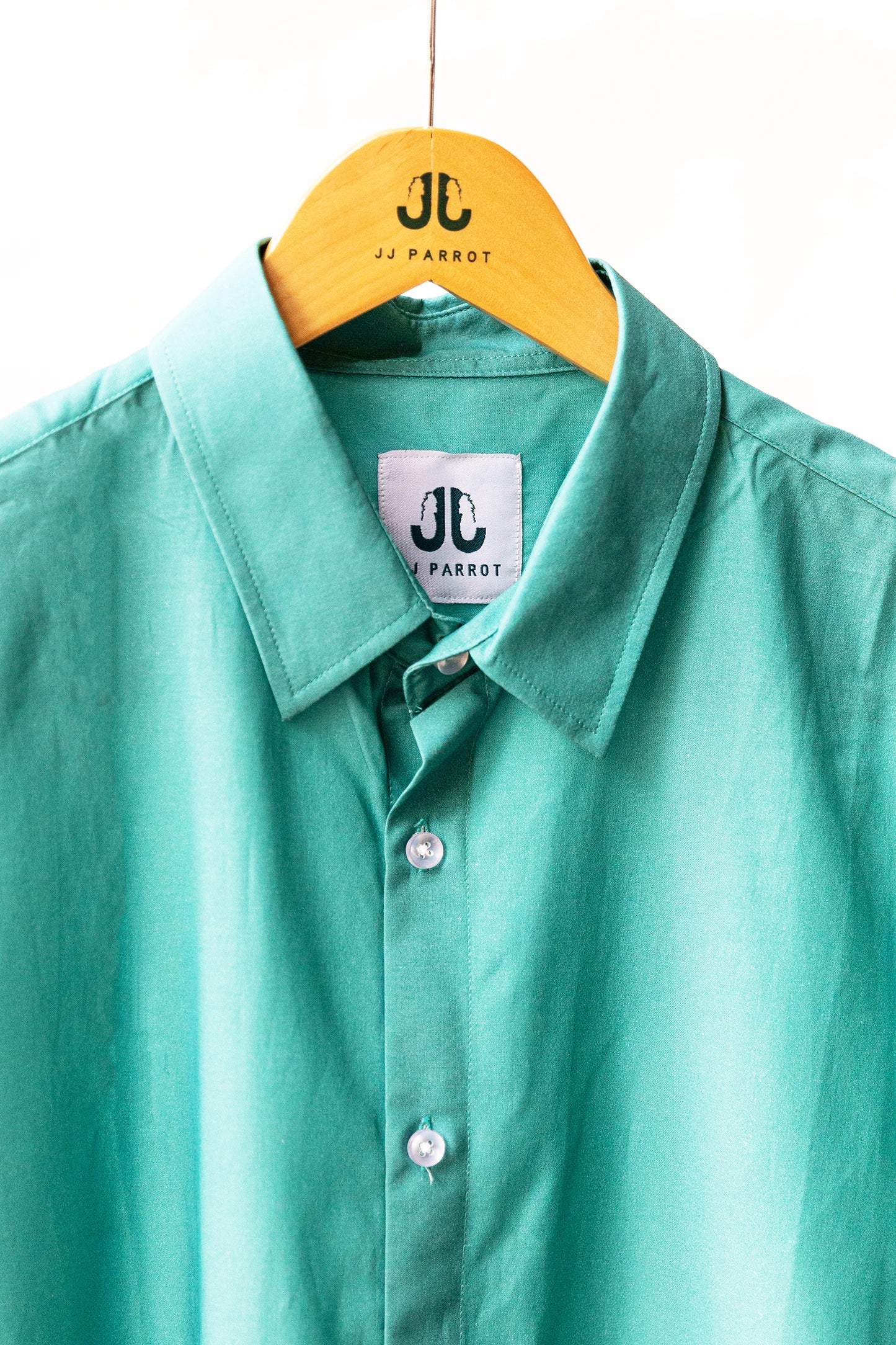 Solid Teal Short Sleeve Button Down