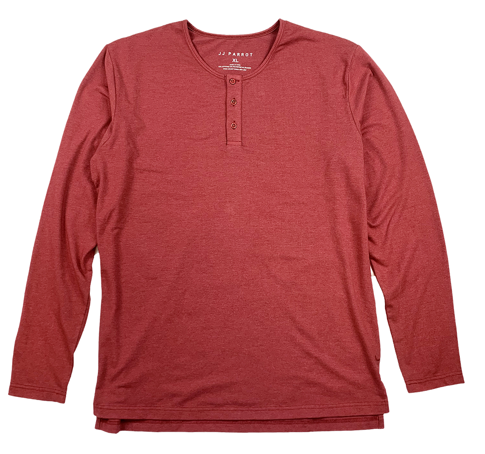 
                  
                    Faded Red Long Sleeve Henley
                  
                