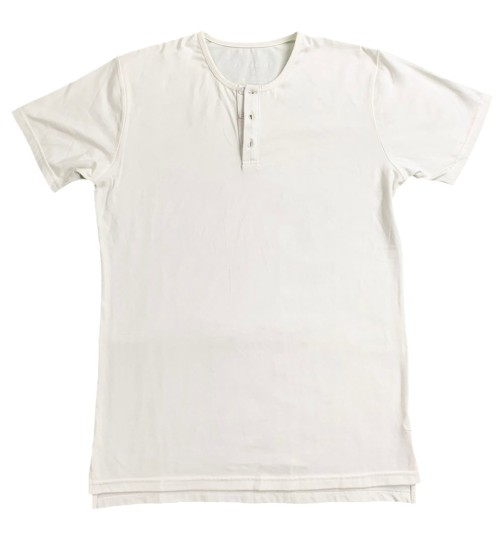 [JILLSTUART]★25SS★韓国人気★Ribbed Henley Neck T-shirt White Henley Shirts - JJ Parrot